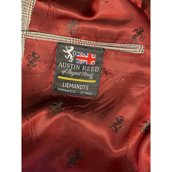 Black and Maroon Plaid Austin Reed of Regent Street Wool Suit - Picture 9 of 15